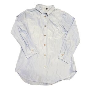 Womans Katherina Hovman Designer Button Down Long Sleeve Pale Blue Shirt